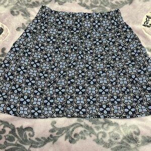 Loft Blue and White Skirt with Pocket